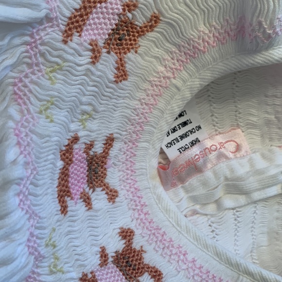 Vintage carouselware smocked Heirloom dress made in Peru size 8 - Picture 7 of 8